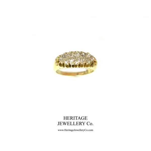 Antique Gold Two-Row Diamond Ring - Image 8