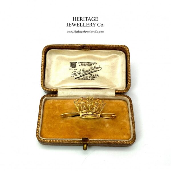 Antique Victorian Gold Naval Crown Brooch - Image 6