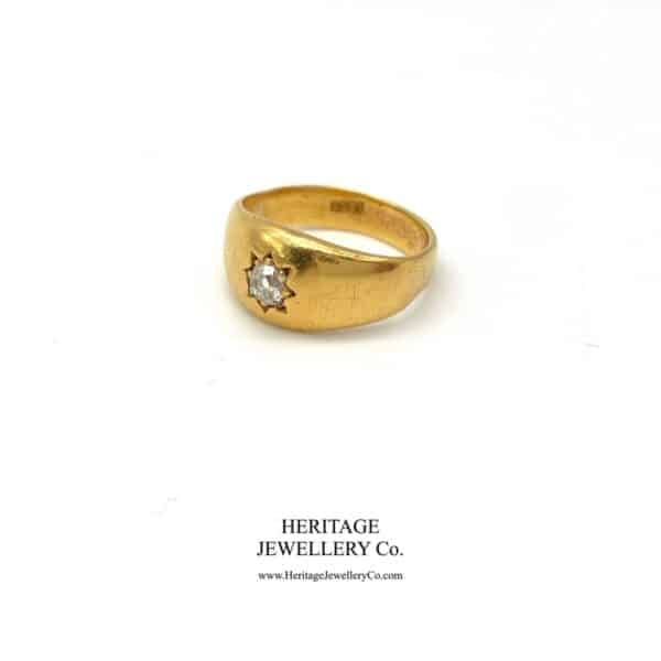 Antique Gold & Diamond Gypsy Ring Antique Antique Jewellery 10