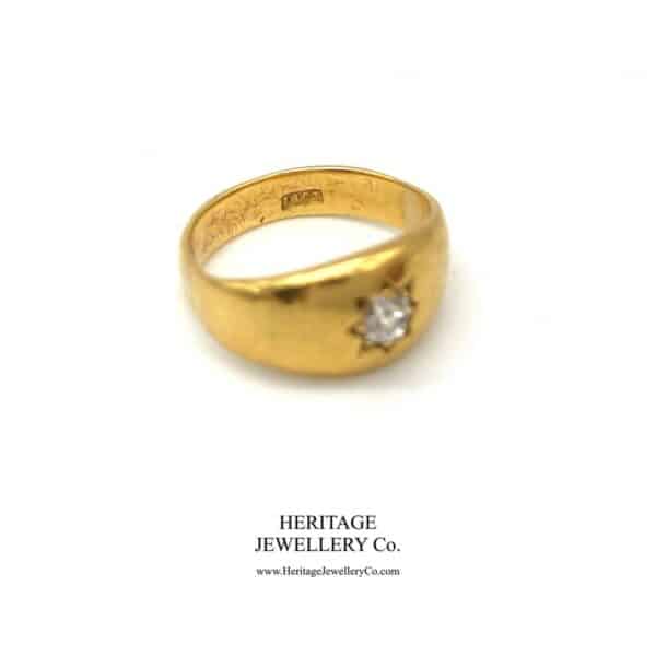 Antique Gold & Diamond Gypsy Ring - Image 9