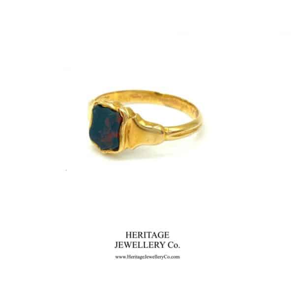 Rare Antique William IV Bloodstone Signet Ring (c. 1837) - Image 3