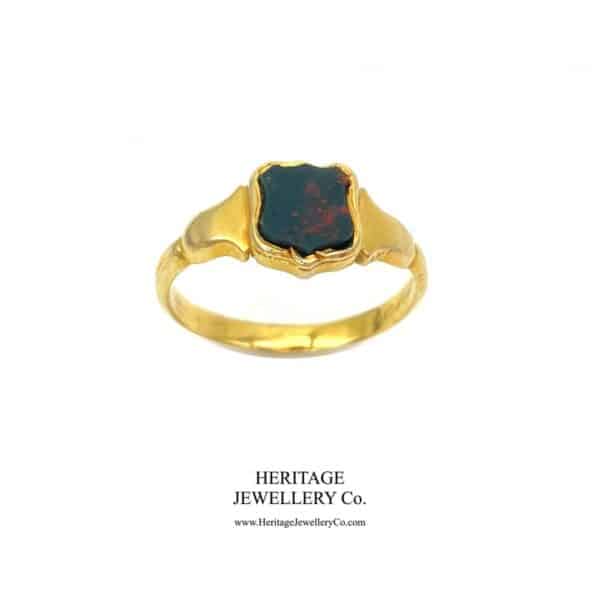 Rare Antique William IV Bloodstone Signet Ring (c. 1837) - Image 7