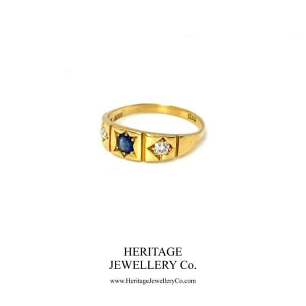 Antique Sapphire and Diamond Gypsy Ring Diamond Antique Jewellery 5