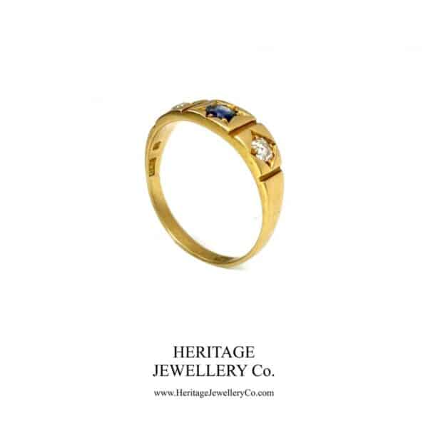 Antique Sapphire and Diamond Gypsy Ring - Image 8