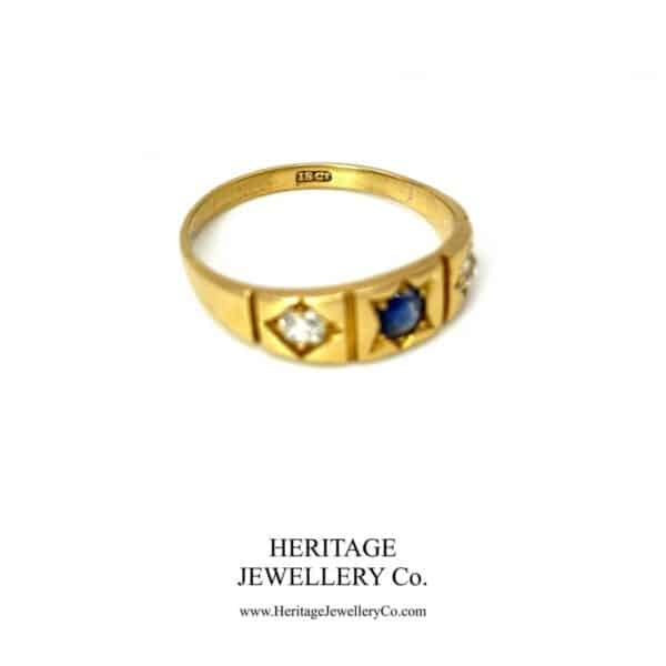 Antique Sapphire and Diamond Gypsy Ring - Image 9
