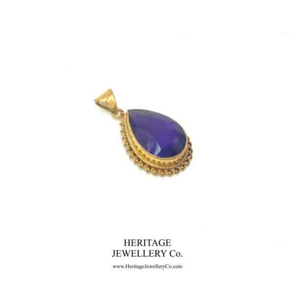 Amethyst Pear Drop Pendant Necklace