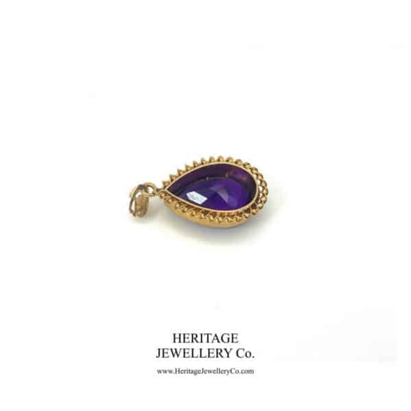 Amethyst Pear Drop Pendant Necklace Amethyst Antique Jewellery 6