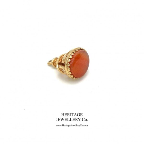 Gold Peach Agate Fob Seal - Image 3