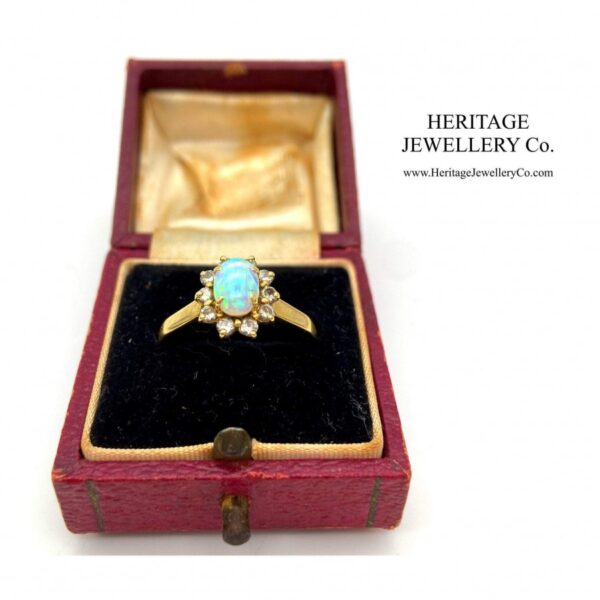 Vintage Fiery Opal and Diamond Ring Diamond Antique Jewellery 6