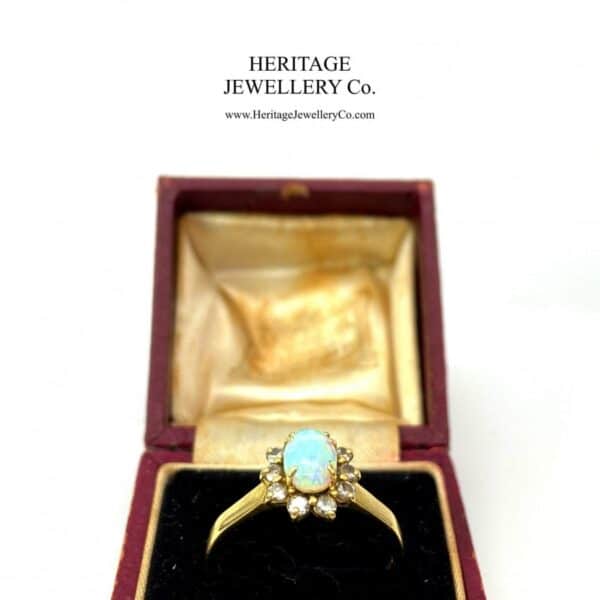 Vintage Fiery Opal and Diamond Ring Diamond Antique Jewellery 7