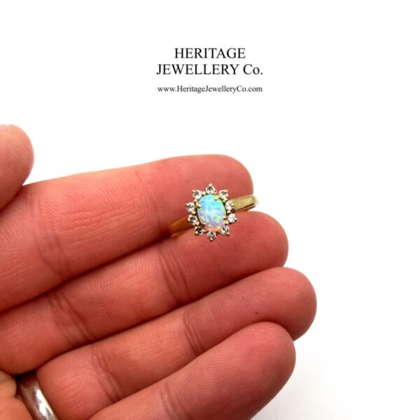 Vintage Fiery Opal and Diamond Ring Diamond Antique Jewellery 9