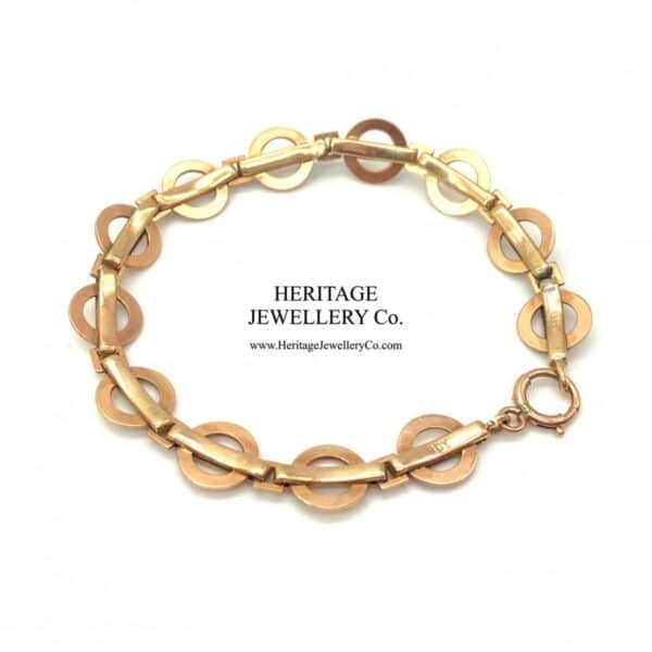 Antique Rose Gold Bracelet with Fancy Links - Image 3