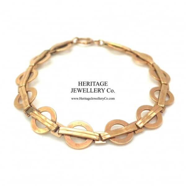 Antique Rose Gold Bracelet with Fancy Links