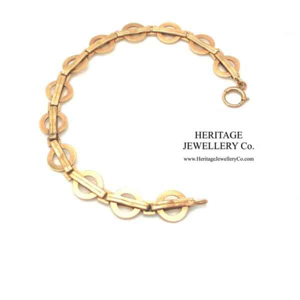 Antique Rose Gold Bracelet with Fancy Links - Image 5