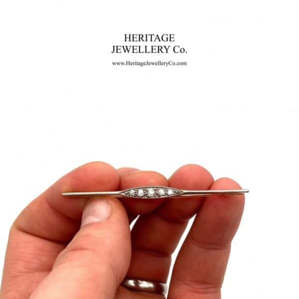 Antique 5-Stone Diamond Bar Brooch - Image 6