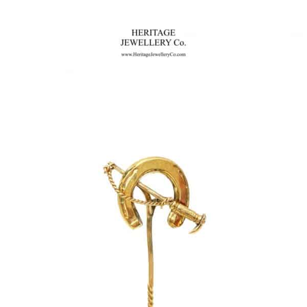Antique Horseshoe & Crop Pin - Image 3