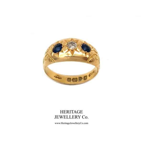 Antique Sapphire and Diamond Gypsy Ring (c. 1913)
