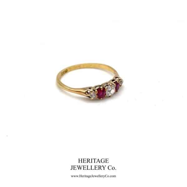 Antique Ruby and Diamond Half-Hoop Ring - Image 6