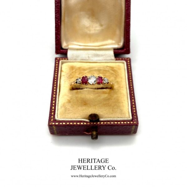 Antique Ruby and Diamond Half-Hoop Ring - Image 7