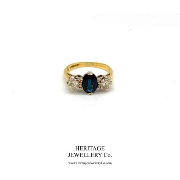 Vintage Sapphire and Diamond Trilogy Ring - Image 7