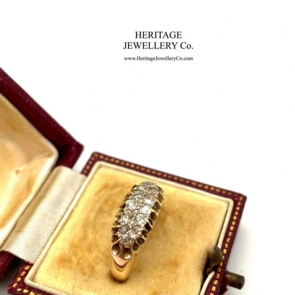 Antique Gold Two-Row Diamond Ring - Image 3