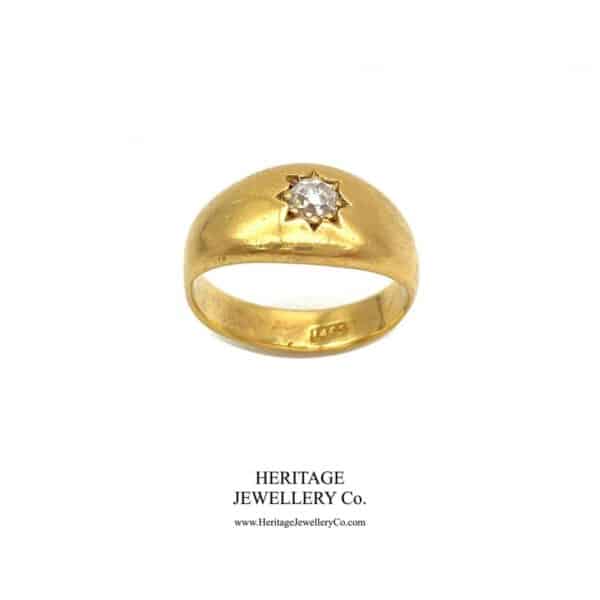 Antique Gold & Diamond Gypsy Ring Antique Antique Jewellery 4