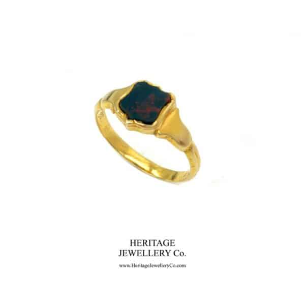 Rare Antique William IV Bloodstone Signet Ring (c. 1837) - Image 5