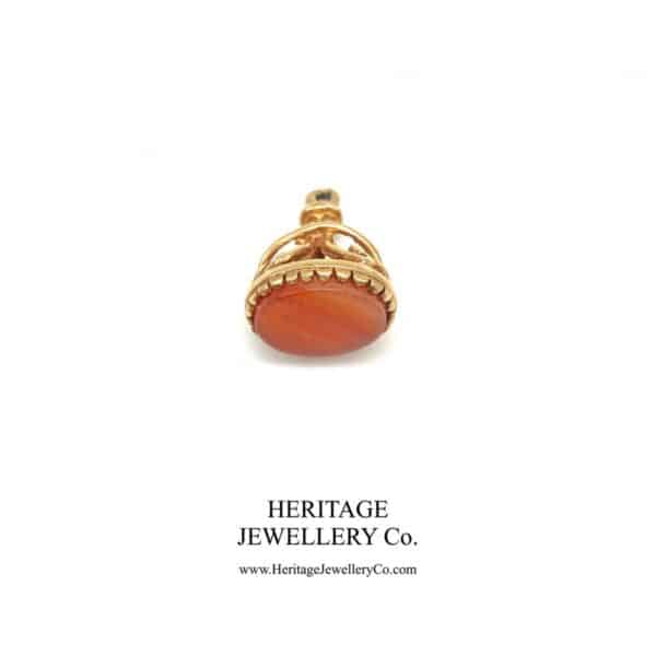 Gold Peach Agate Fob Seal - Image 2