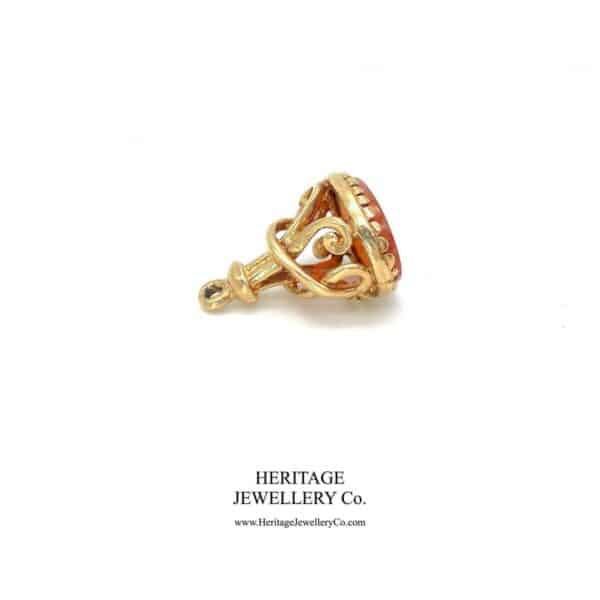 Gold Peach Agate Fob Seal - Image 4