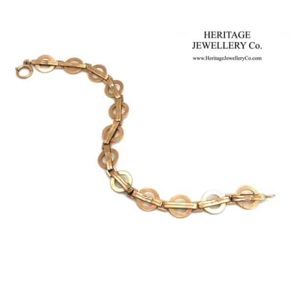 Antique Rose Gold Bracelet with Fancy Links - Image 4