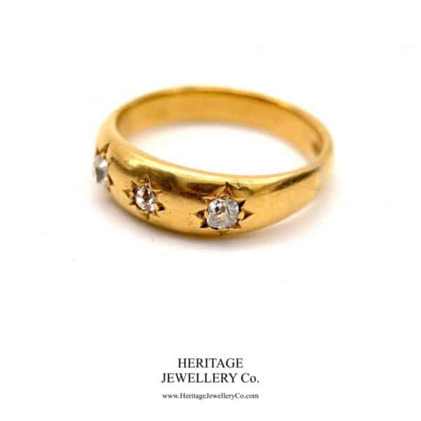 Antique 3-Stone Diamond Gypsy Ring - Image 5