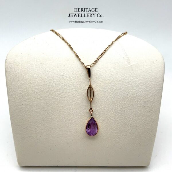 Antique Rose Gold and Amethyst Pendant - Image 6