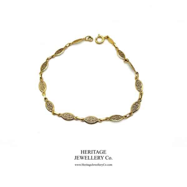 Vintage Fancy Link Gold Bracelet - Image 3