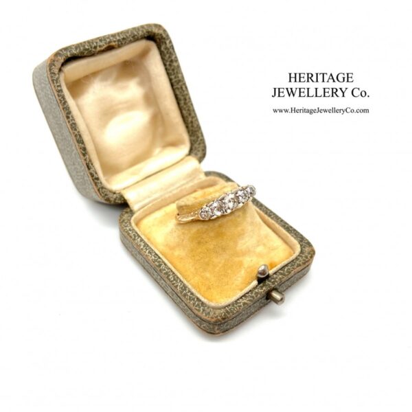 Edwardian Carved 5-Stone Diamond Ring (c.0.66 TCW) Antique Antique Jewellery 7