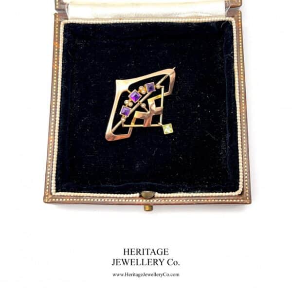 Antique Suffragette Brooch with Amethyst, Pearl and Peridot - Image 10