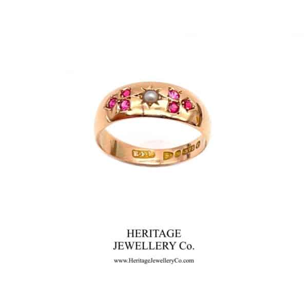 Victorian Ruby & Pearl Gypsy Ring (c.1877)