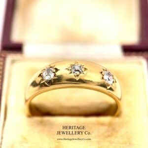 Antique 3-Stone Diamond Gypsy Ring Diamond Antique Jewellery