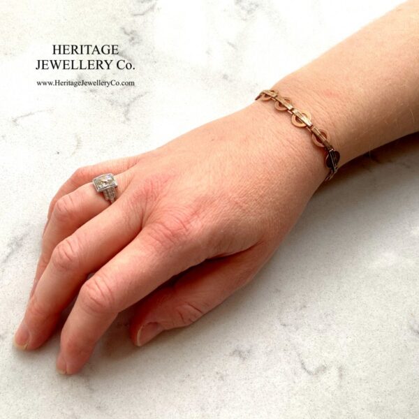 Antique Rose Gold Bracelet with Fancy Links - Image 7