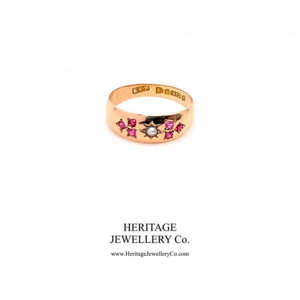 Victorian Ruby & Pearl Gypsy Ring (c.1877) - Image 6