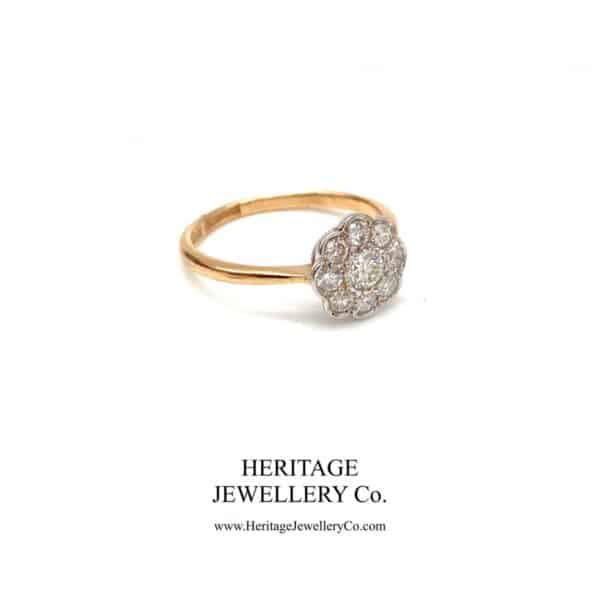 Diamond Daisy Cluster Ring (c. 0.6ct TCW) Diamond Antique Jewellery 8