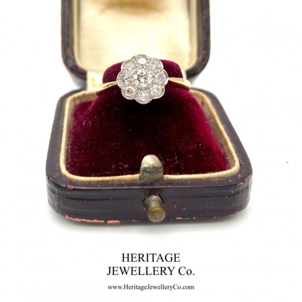 Diamond Daisy Cluster Ring (c. 0.6ct TCW) Diamond Antique Jewellery 7