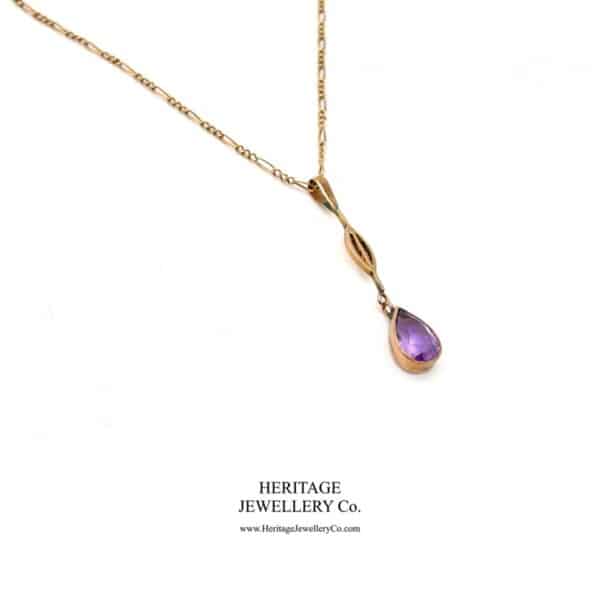 Antique Rose Gold and Amethyst Pendant - Image 4