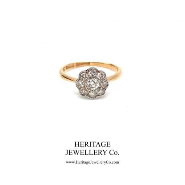 Diamond Daisy Cluster Ring (c. 0.6ct TCW) Diamond Antique Jewellery 4