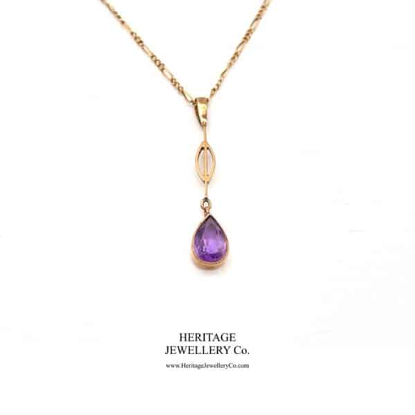 Antique Rose Gold and Amethyst Pendant - Image 5