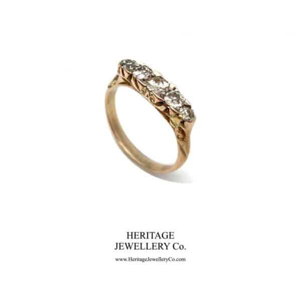 Edwardian Carved 5-Stone Diamond Ring (c.0.66 TCW) - Image 2