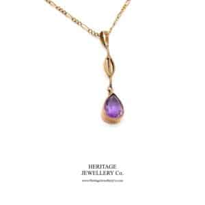 Antique Rose Gold and Amethyst Pendant Amethyst Antique Jewellery