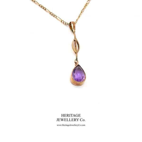 Antique Rose Gold and Amethyst Pendant