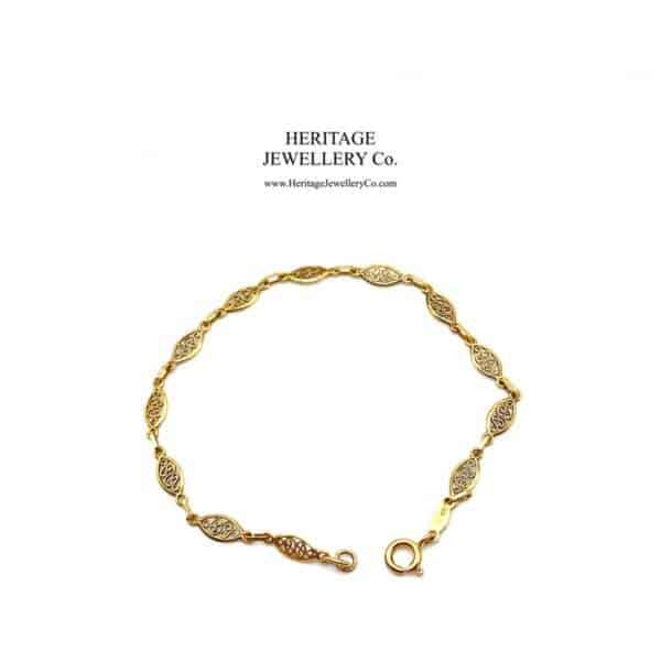 Vintage Fancy Link Gold Bracelet bracelet Antique Jewellery 4