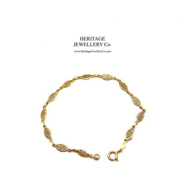 Vintage Fancy Link Gold Bracelet - Image 2