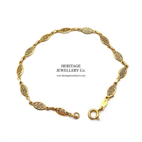 Vintage Fancy Link Gold Bracelet